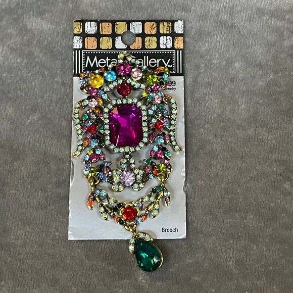Gallery Multicolor Gemstone Brooch - Picture 3 of 3